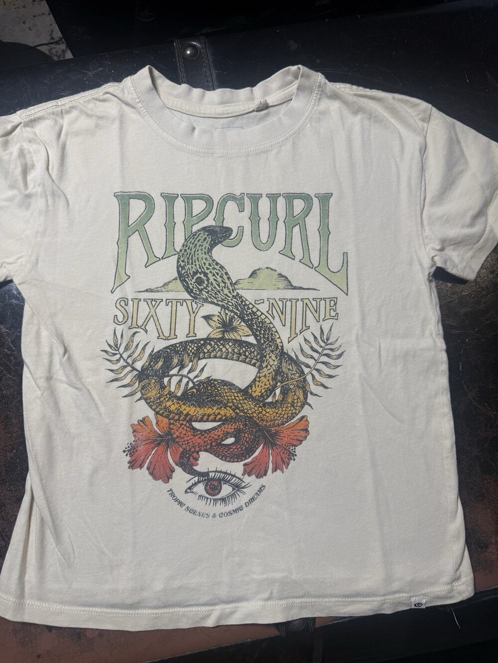 Rip Curl Summer Rain Heritage Vintage Inspired Short Sleeve T-Shirt Cotton Sz S